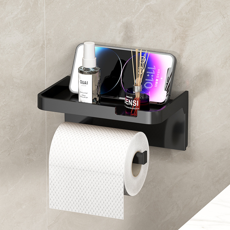 Soporte de papel higiénico con estante de almacenamiento para baño