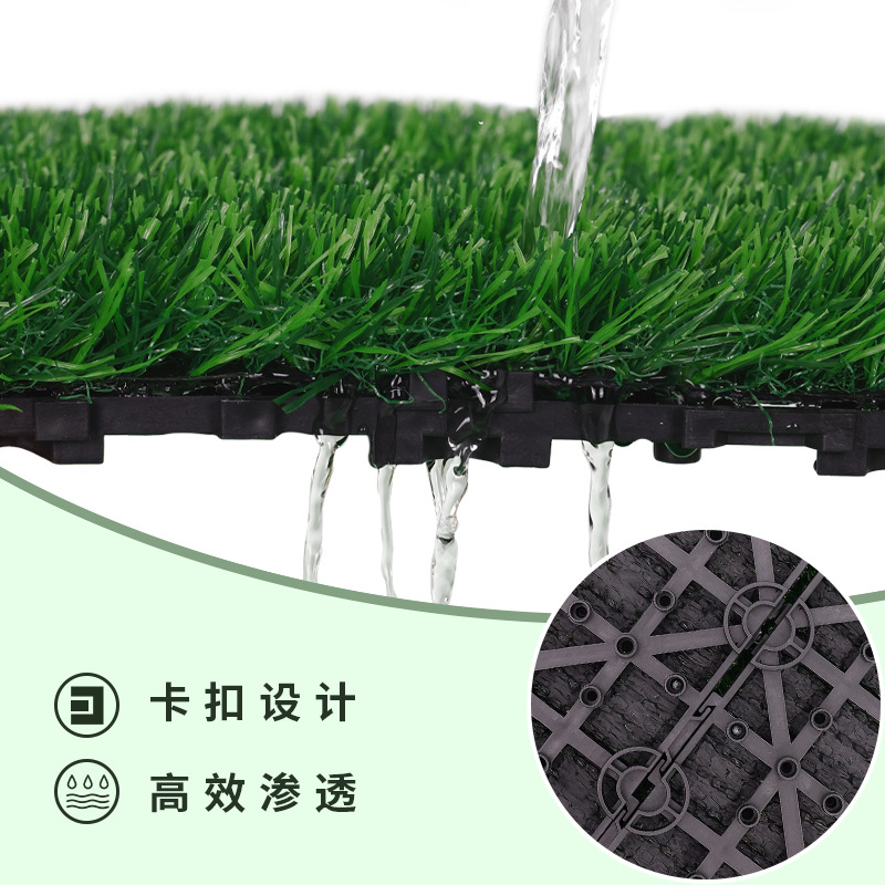 Simulación de césped nuevo suelo de plástico artificial flotante empalmable terraza césped falso terraza decoración al aire libre estera