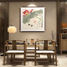 正方形斗方装饰画茶室卧室办公室山水画画挂画中式张大千山水图