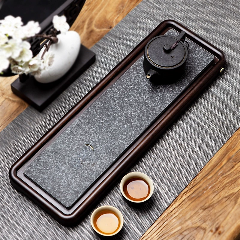 Сушильный чайный поднос Wujin Stone с дренажем, для дома, массивный деревянный чайный стол, чайное море из нанчжу, японский стиль, набор для гунфу чая на одного
