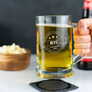 父亲节礼物 跨境一件定制 亚马逊独立站爆款 啤酒杯手柄杯扎啤杯