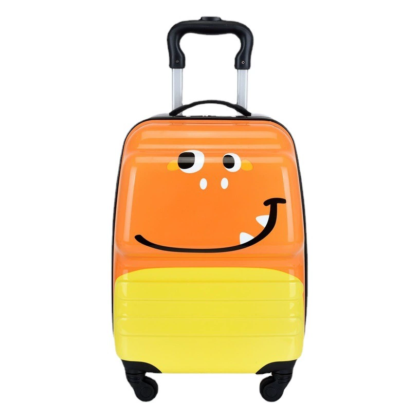 Новый детский чемодан-тележка с мультяшным дизайном, 18 дюймов, с универсальными колесами, школьный чемодан, милый 3D-чемодан с животными