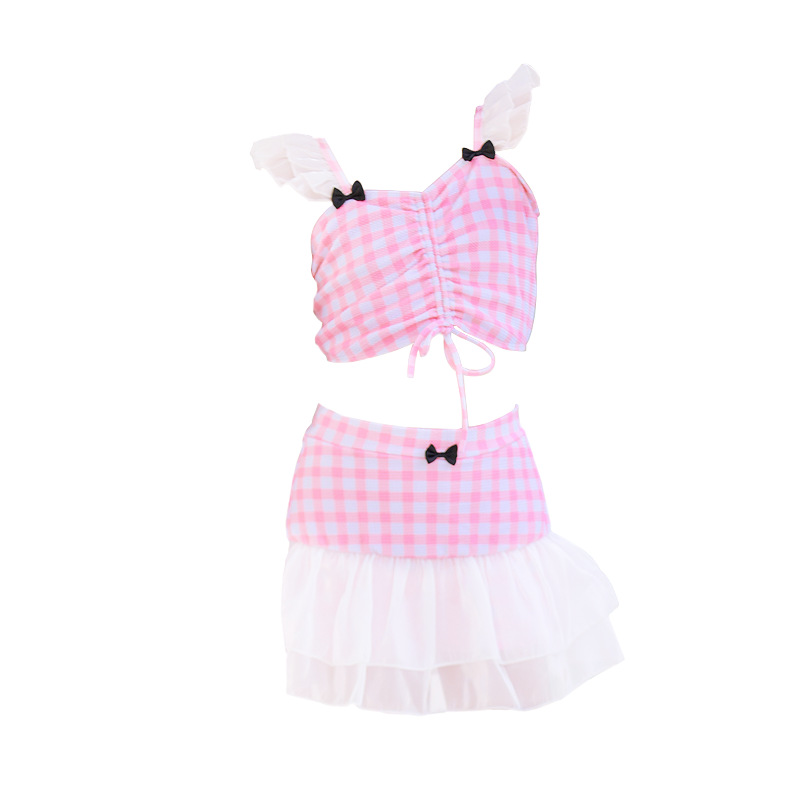 Traje de baño dividido para niñas, estilo princesa para niñas de verano 2025, nuevo traje de baño de estilo occidental dulce para niños de CUHK