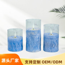 热销冰花蜡烛灯LED电子蜡烛引路氛围生日结婚庆剧本杀亚马逊跨境