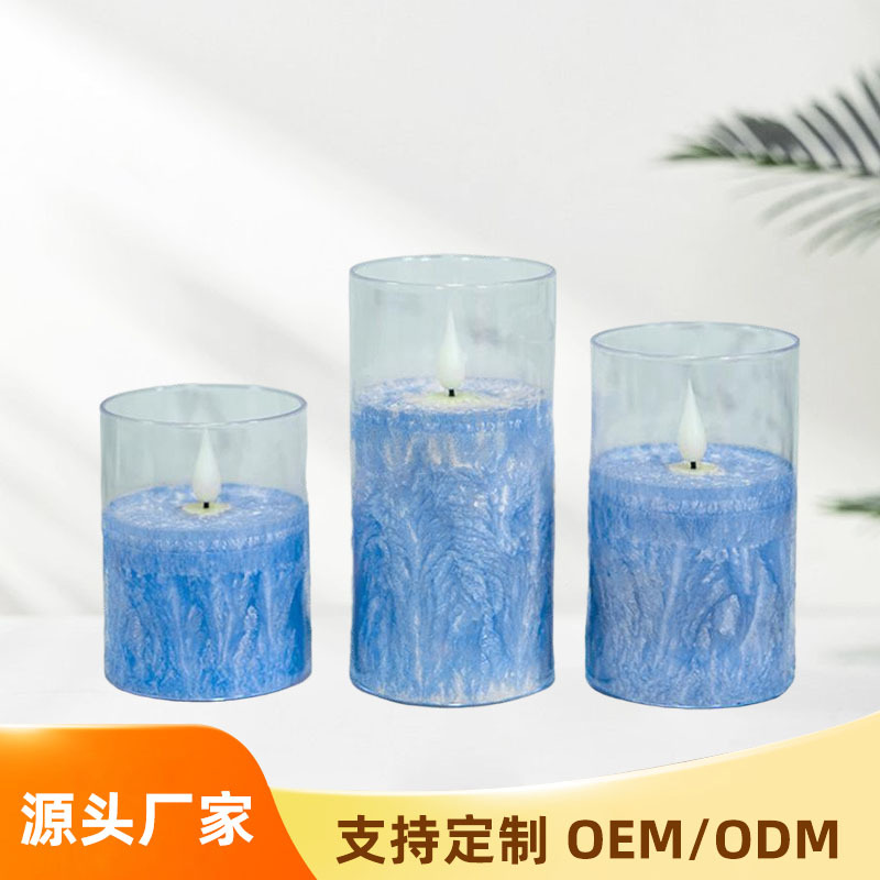 热销冰花蜡烛灯LED电子蜡烛引路氛围生日结婚庆剧本杀亚马逊跨境