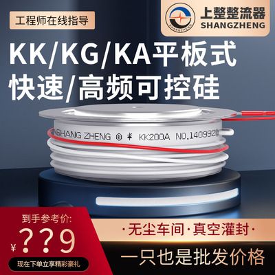 上整快速晶閘管高中頻晶閘管可控矽平板式KA KG KK 800A1600V凸型