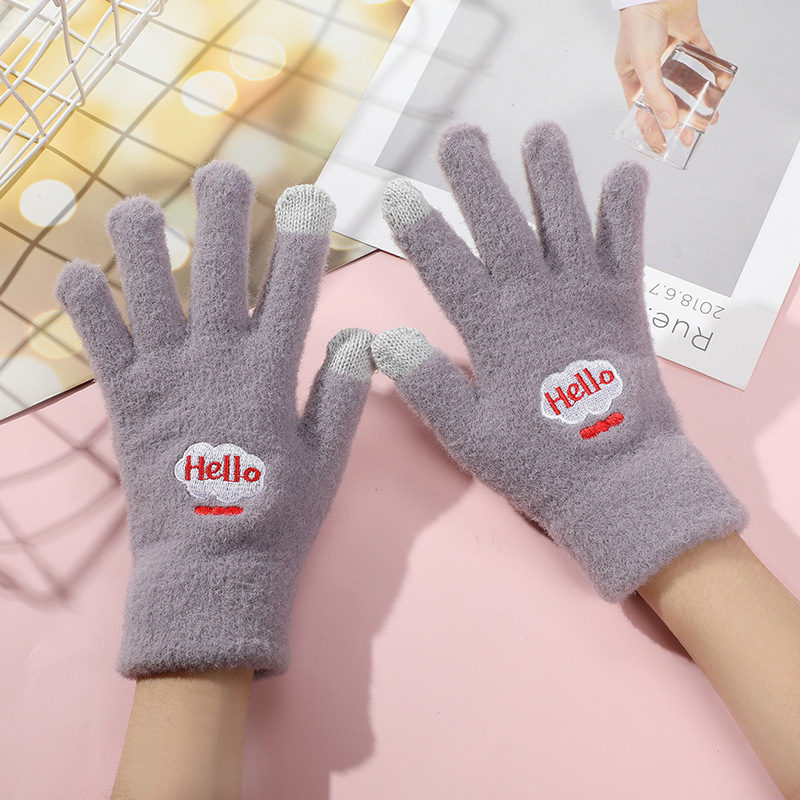 サイクリング用タッチグローブ、アウトドア用分割指ぬいぐるみ、冬用ニット、男女同型、猫爪車ロゴ、越境OEM|undefined