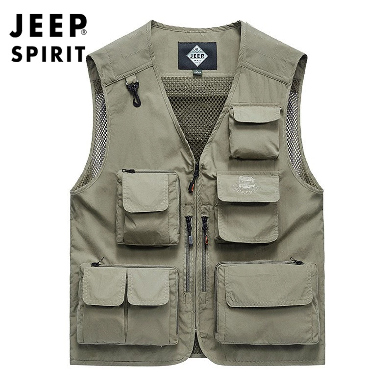 JEEP мужской летний жилет для отдыха на открытом воздухе, мужской сетчатый жилет с несколькими карманами, жилет 3009
