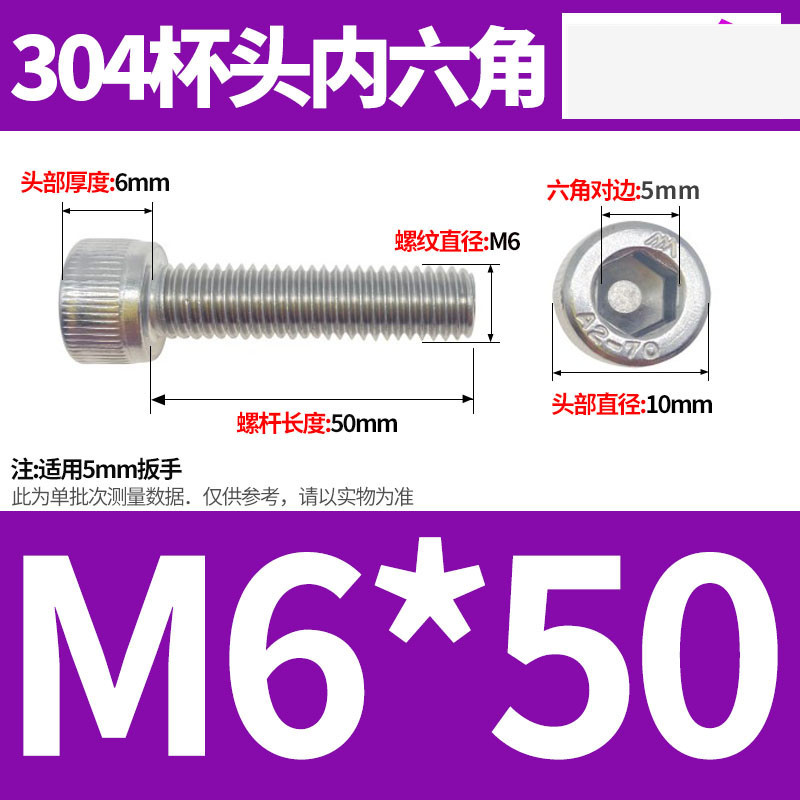 304ステンレス鋼六角穴付きネジカップヘッドDIN912円筒頭精密M1.4M1.6M2M2.5M3M4M5