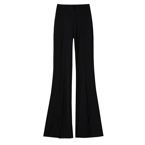 No split // Split shark micro-waist women's spring summer high-waist slimming trumpet pants outerwear horseshoe extended version