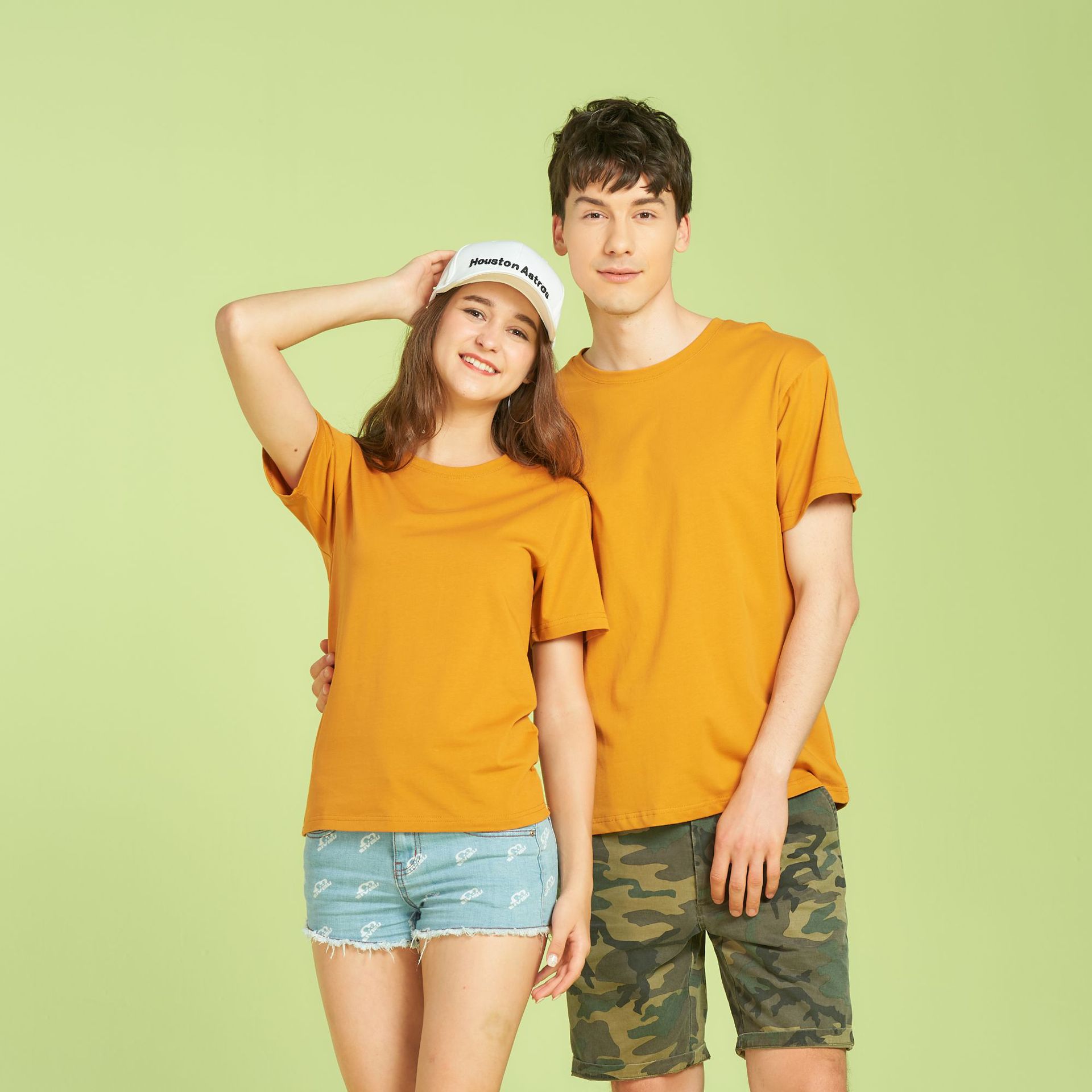 Guangzhou D almacén 210g 40 doble hilo peinado algodón de manga corta Camiseta al por mayor más tamaño de algodón camisa cultural