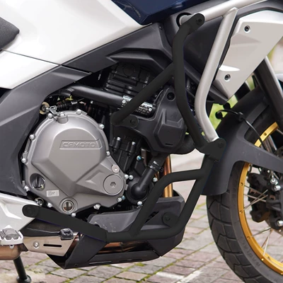 Motorcycle bumper Motorcycle Bumper Anti-fall Bar Middle - matte-black-carbon-steel-center-bar-lower-bar