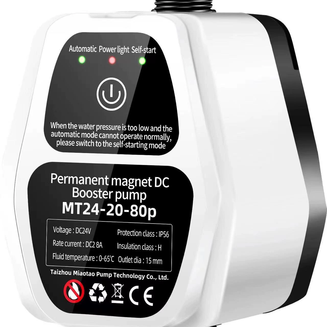 Бытовой полностью автоматический насос-бустер с постоянными магнитами, 24 В постоянного тока, малогабаритный, для солнечных водонагревателей, тихий, для повышения давления в трубопроводах
