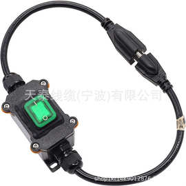 直销美国IP67防水开关电源线 防水内联开关美标16AWG5-15延长线