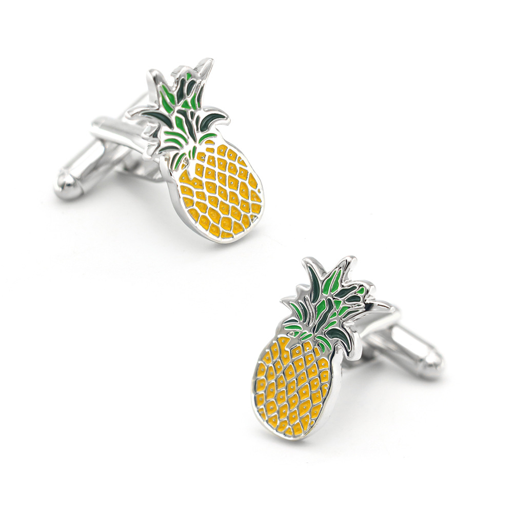 High-Quality Metal Clothing Accessories, Men's Suit Jewelry, Fruit Pineapple Cufflinks, French Shirt Cuff Nails