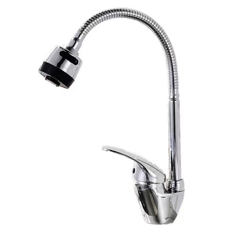 Dibujo de alambre de color universal tubería de hortales fría y caliente grifo de acero inoxidable color universal mezcla de agua de cocina grifo de comercio exterior