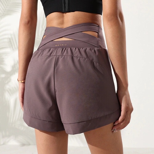 Airun's new sports shorts for women, sexy peach hip-lifting high-waisted fitness pants, yoga pants with forks on the back