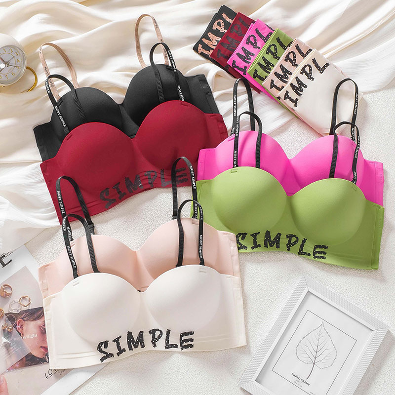 Push-Up Bra for Live Streaming, Red One-Piece Design, Small Chest Enhancement, Round Cup, Strapless Bra, Foreign Trade Cross-Border Push-Up Bra for Live Streaming, Red One-Piece Design, Small Chest Enhancement, Round Cup, Strapless Bra, Foreign Trade Cross-Border