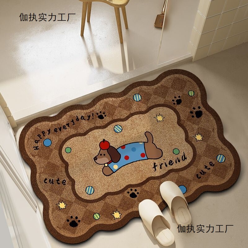 Bathroom Absorbent Floor Mat Diatom Mud Bathroom Toilet Door Non-Slip Quick-Drying Home Door Mat Cartoon Carpet