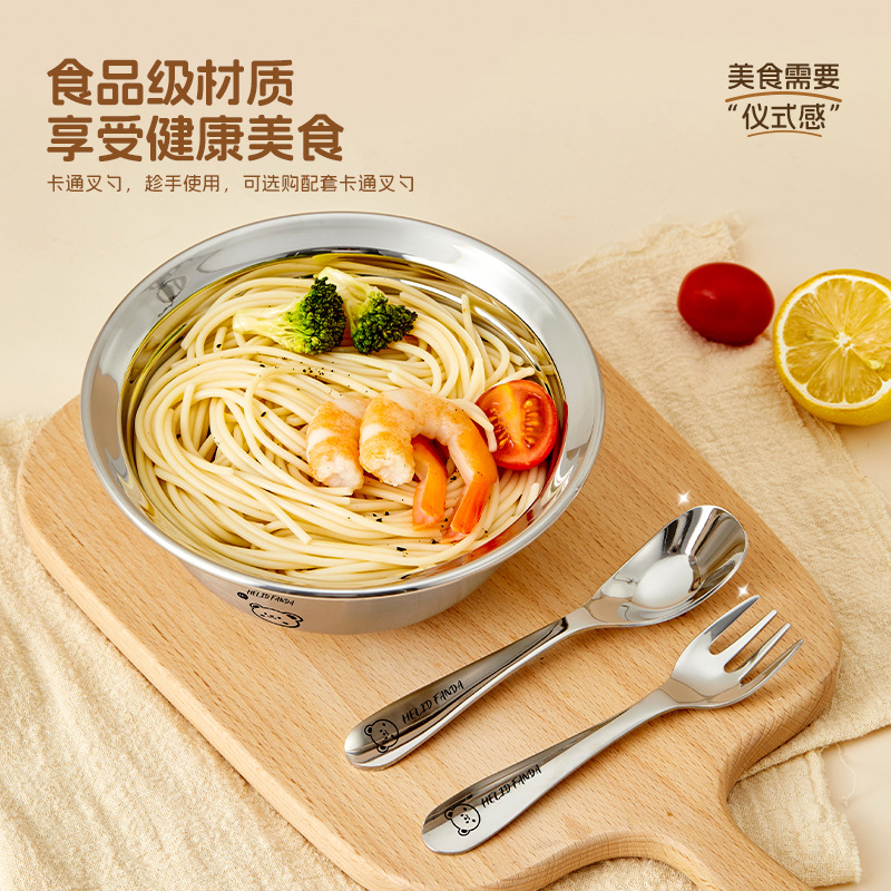 Tazón de Alimentación para Bebés de Acero Inoxidable 316 de Grado Alimenticio, Tazón Grande y Profundo para Niños, Apto para Cocina de Inducción, Tazón para Sopa Doméstico