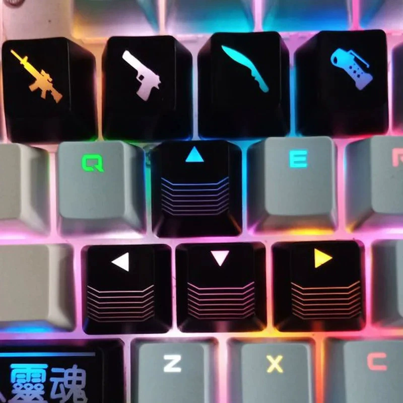 ABS-материал, прозрачность пиксель любви ESC+WASD+стрелки, персональная механическая клавиатура MX крест хризантема-ключевыеcaps