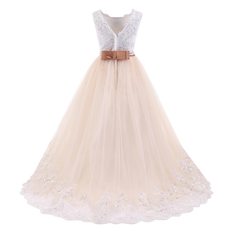 Comercio exterior transfronterizo de AliExpress eBay Vestido de novia para niños de Europa y América Vestido de princesa esponjosa de encaje rhinestone de niña de flores