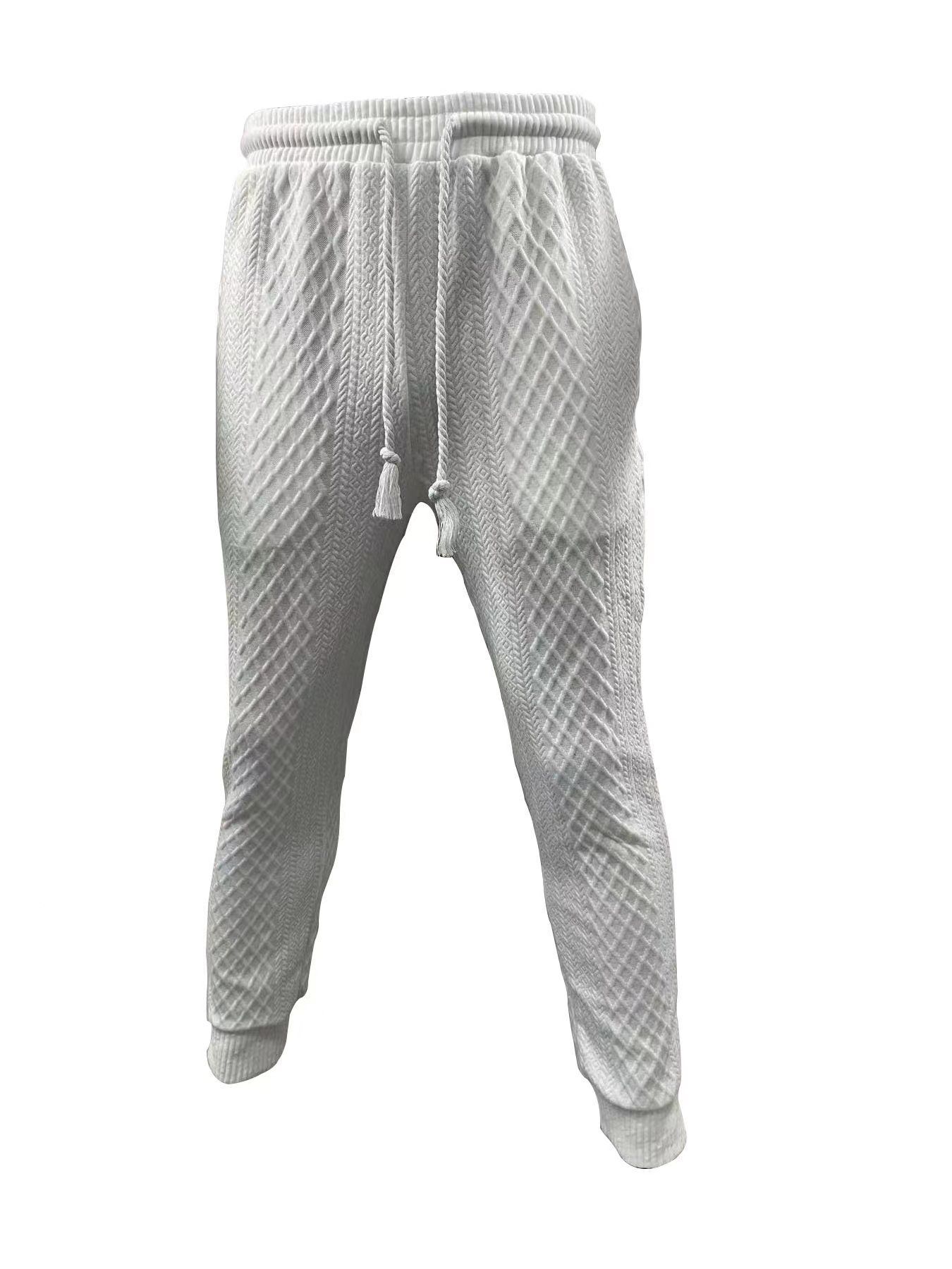 Abbigliamento maschile alla moda, felpa con cappuccio, felpa jacquard, casual, sportivo, pantaloni della tuta_voghion.com