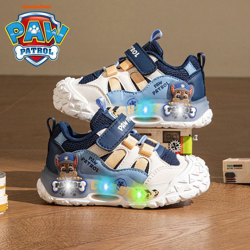 Paw Patrol Kidsren's Shoes, Kidsren's Light-Up Shoes, Boys' Light-Up Shoes with Mesh, Spring and Summer Flashing Sneakers, Breathable Girls' Shoes