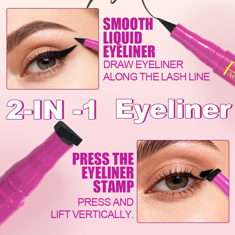 Comercio exterior exclusivo PAGE VINE doble cabeza sello delineador de ojos simulación natural impermeable sudor delineador de ojos transfronterizo Amazon