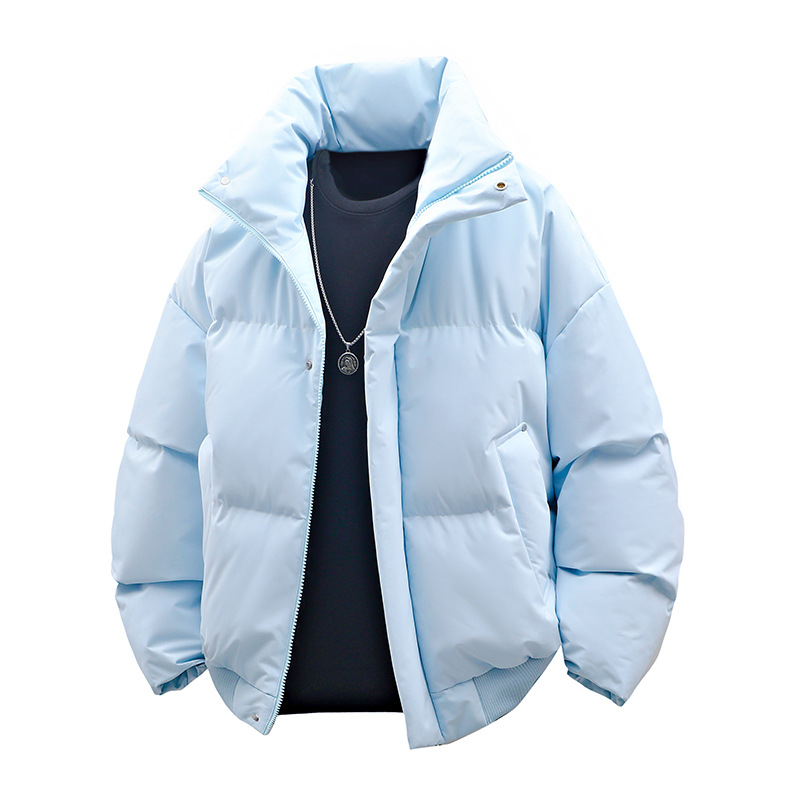 Tendencia transfronteriza de pluma de algodón hombre invierno nuevo chaqueta de algodón cálido grueso de invierno de cuello vertical de hombre chaqueta de algodón versátil
