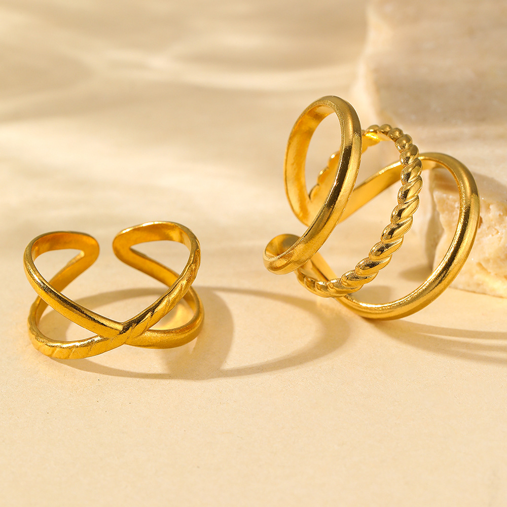 Holiday, Daily Occasion Wholesale Jewelry Hip-Hop Retro Solid Color 304 Stainless Steel Plating Rings
