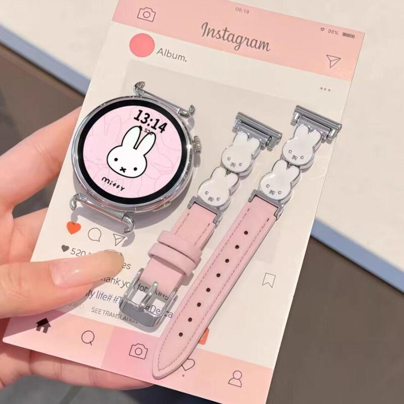 Cute Miffy Rabbit Leather Strap Suitable for Samsung Watch4/5/6/7 Active1/2 Generation New Gears3/S4 Cute Miffy Rabbit Leather Strap Suitable for Samsung Watch4/5/6/7 Active1/2 Generation New Gears3/S4