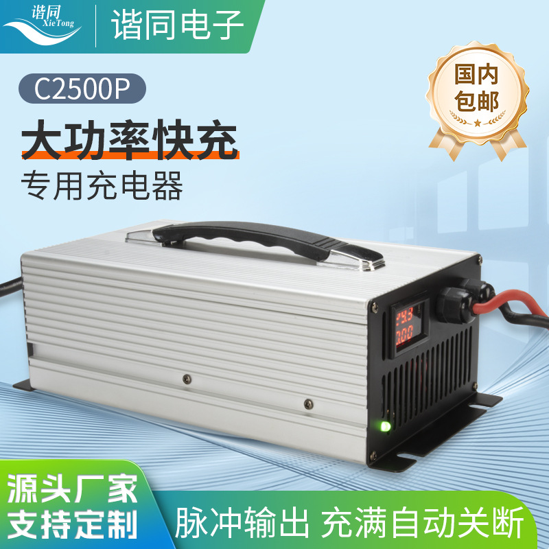 C2500P电动汽车叉车堆高车AGV机器人锂电48V40A 2500W锂电池快充
