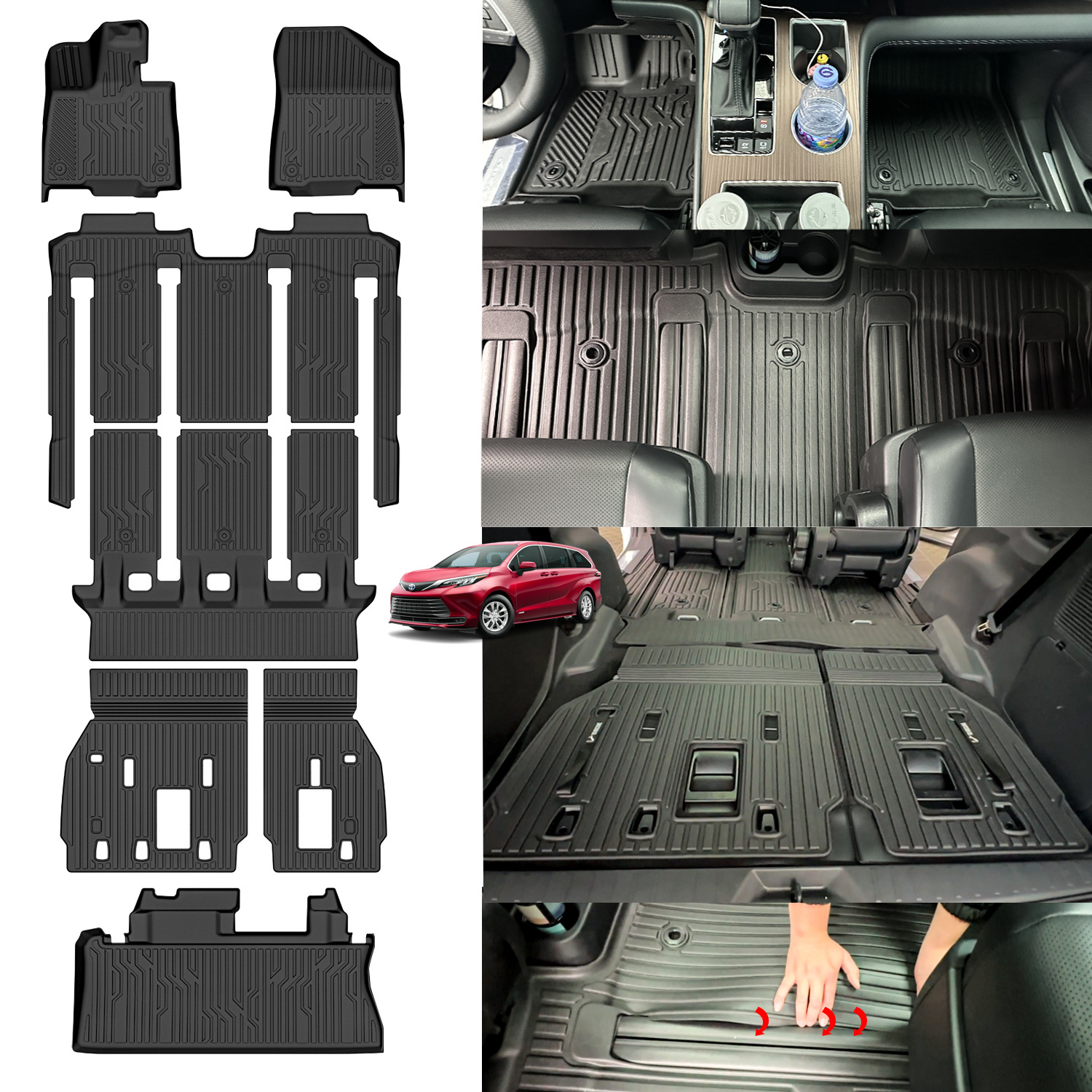 Suitable for 21-24 Senna SIENNA car mats TPE mats trunk mats back cushions cross-border