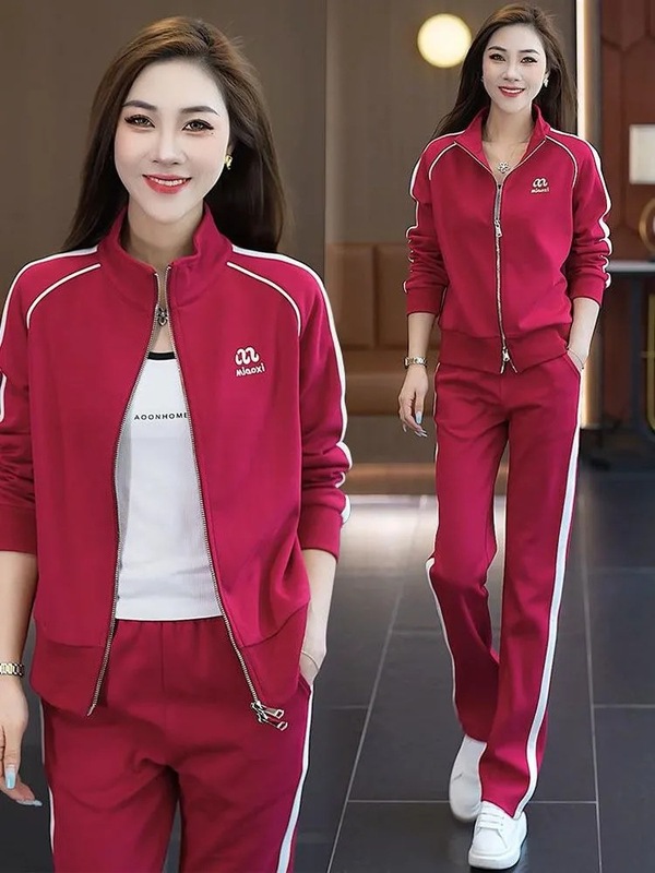 休闲运动服套装女2025年秋季新款时尚减龄修身卫衣阔腿裤两件套|undefined