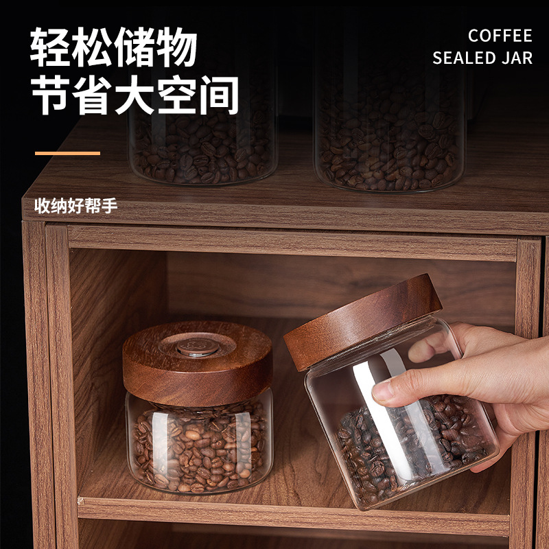 Tanque de almacenamiento de granos de café de grado alimenticio, tanque de sellado de vidrio, tanque de almacenamiento especial para polvo de café, cáscara de naranja de té, tanque de almacenamiento y botella