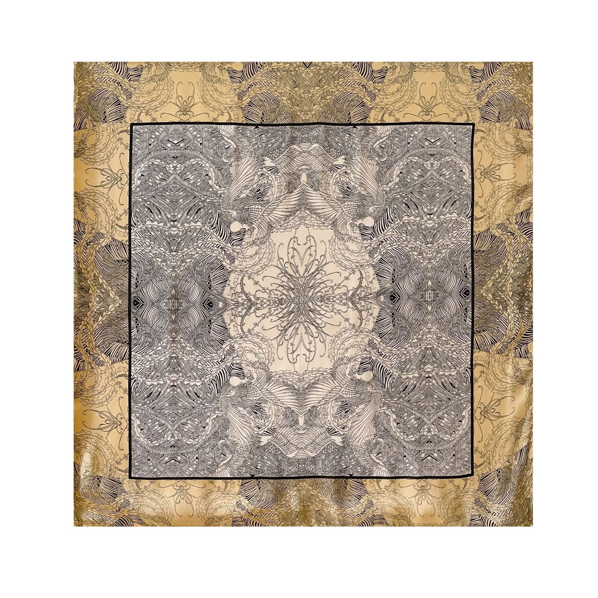 Women's Retro Classic Style Printing Satin Silk Scarf display picture 5