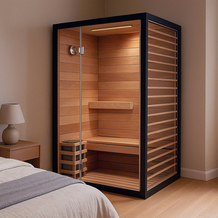 Traditional Dry Steam Sauna Room for Fitness Centers Using Canadian Fir Dry Steam Room with Electric Heating Sauna Heater