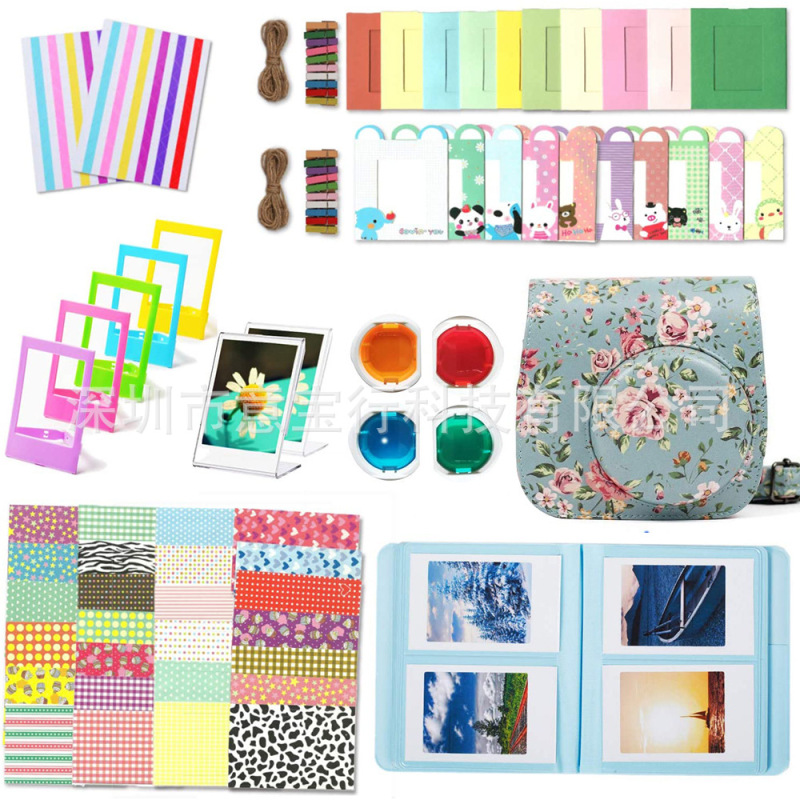 Applicable to Polaroid mini11 12 accessories 12-in-1 suit floral camera bag photo frame album filter