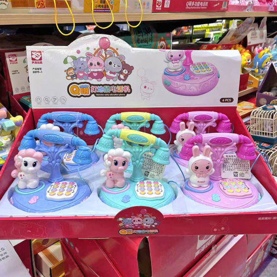 Sound Tao toys 8899-1 children's cartoon telephone sound and light music hamster telephone toys (a box of 6)