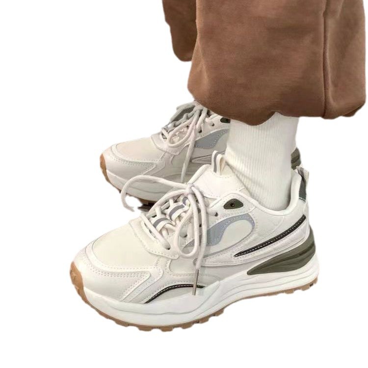 2024 otoño nuevo zapato de sol grueso alto para estudiantes nicho sensación de diseño de malla transpirable no sofoca zapatos deportivos