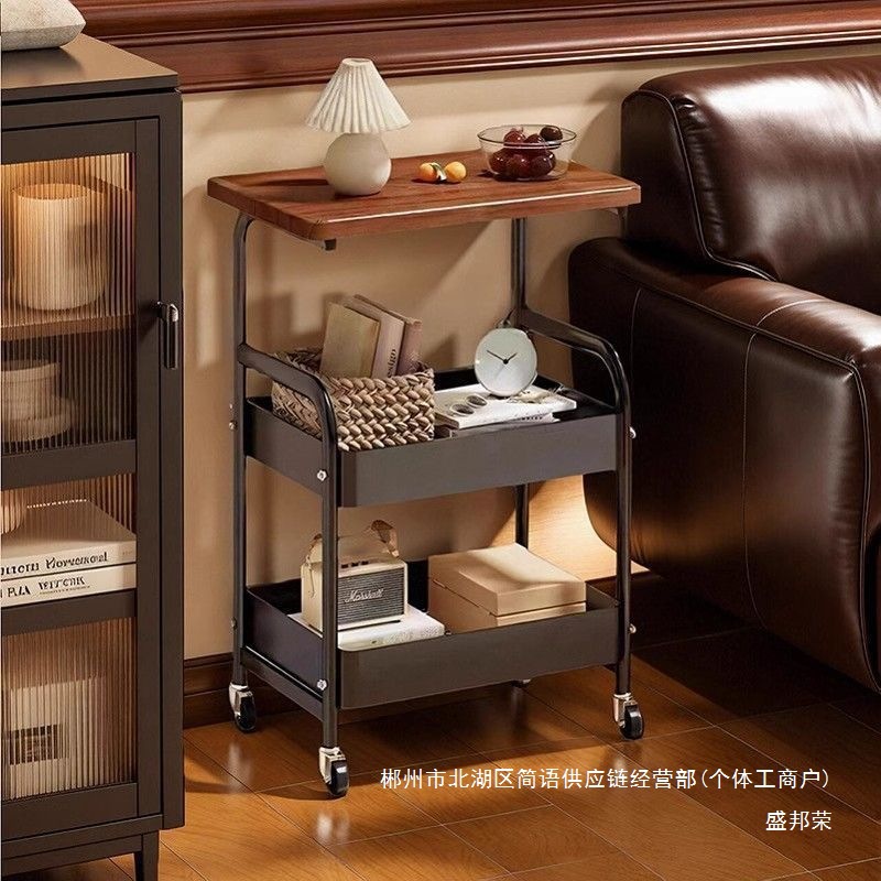 Fábrica directa de decoraciones de agua sala de estar sofá lado varios carritos creativos almacenamiento móvil con ruedas mesa de té dormitorio doméstico image 4