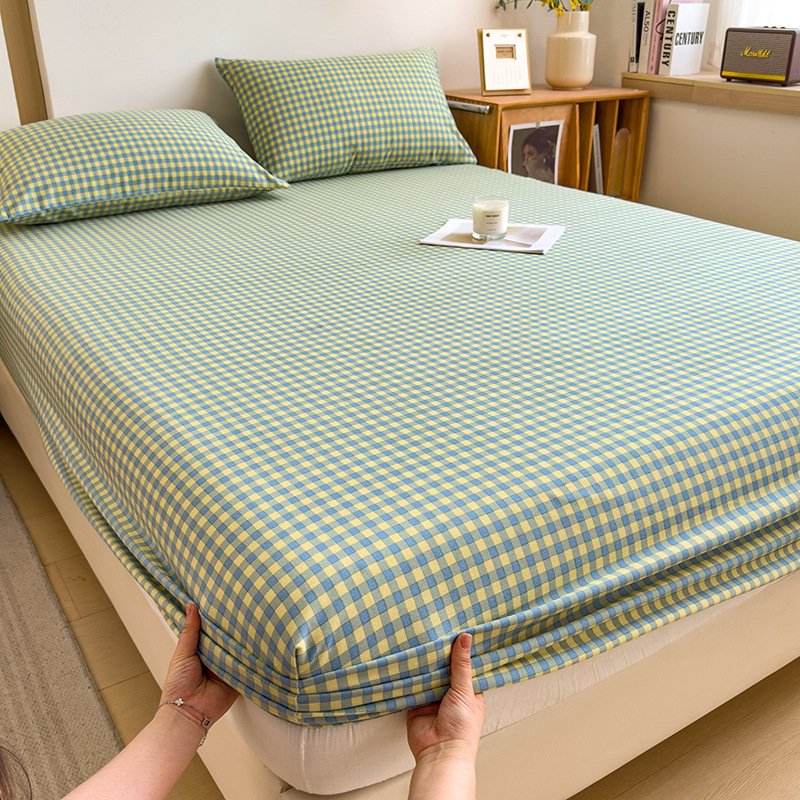 Funda de cama cepillada de algodón cubierta protectora de colchón de una sola pieza 2024 nueva funda de cama impresa para una sola persona para todas las estaciones