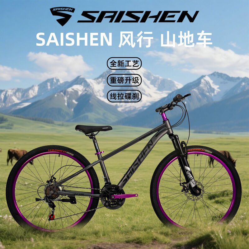Mountain Bike Disc Brake 26inch Youth Adult Road Racing Variable-Speed Off-Road Sports Car Male and Female Student Bicycle Mountain Bike Disc Brake 26inch Youth Adult Road Racing Variable-Speed Off-Road Sports Car Male and Female Student Bicycle