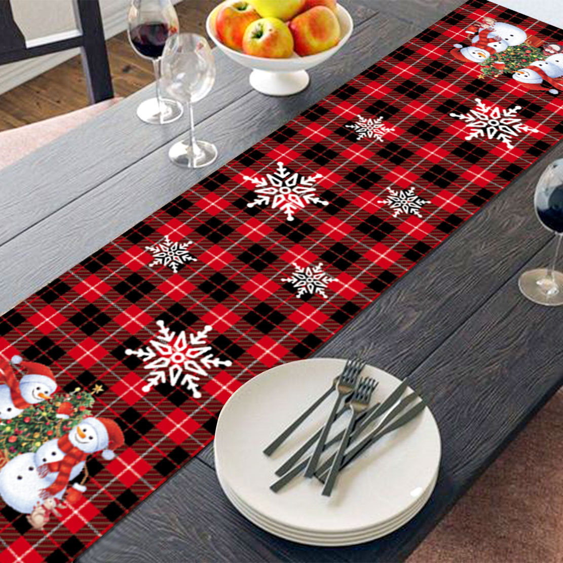 Koti ja puutarha Uusi innovatiivinen joulukoristeiden pöytäliina, pellava, kestävä ja vahva pöytäliina, likaantumista estävä pöytäliina, tukkumyynti_voghion.com