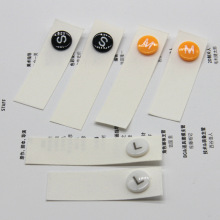 尺码扣圆形尺码标尺码粒分码按扣塑料二合扣服装消光带布标水洗唛