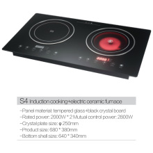 工厂定制外贸英文电陶炉双灶一电一陶嵌入式电磁炉双头110V/220V