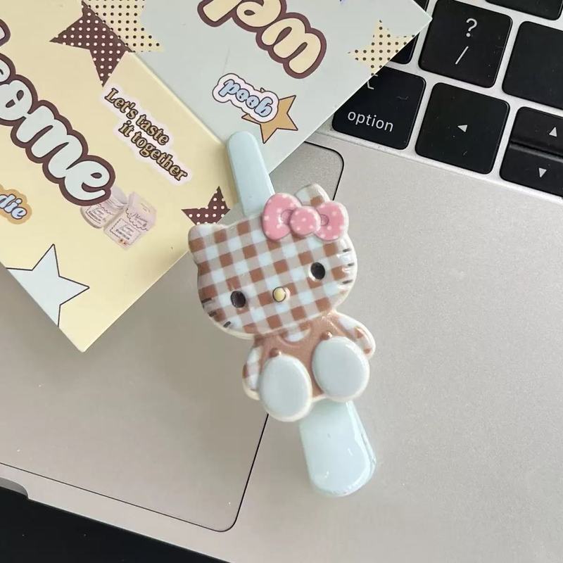 かわいいハローキティシームレスサイド前髪クリップスウィートガールハートロンググリッターTK猫カモノハシクリップ|undefined