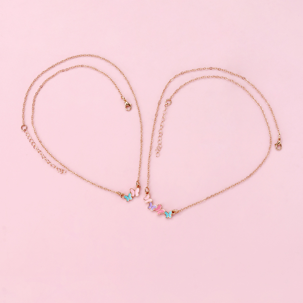 12g Weight Necklace Classification 1 Set Quantity Daily Occasion Alloy Material Butterfly Pattern Kid'S Gender Plating Design Cute, Sweet Style Cute Sweet Butterfly Alloy Plating Kid'S Necklace 5