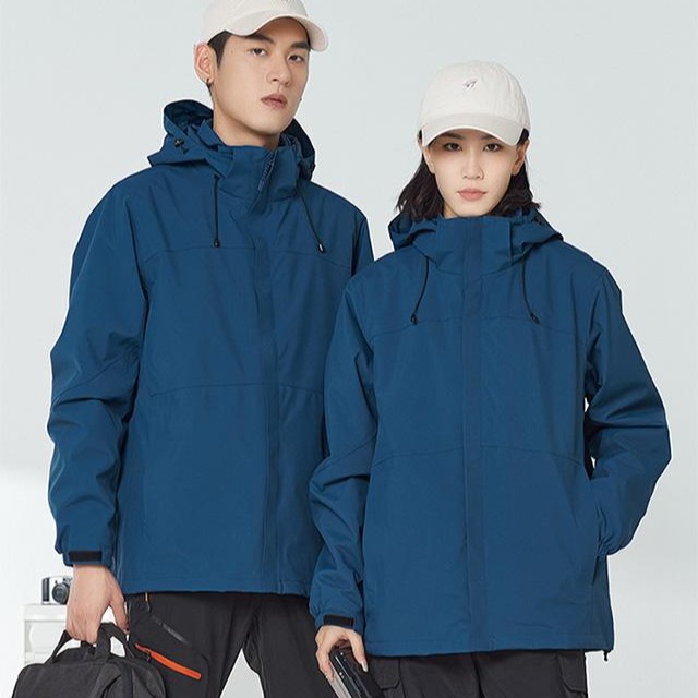 Hombres y mujeres al aire libre abrigo de color nuevo chaqueta encapuchada chaqueta 90 blanco de lana de terciopelo blanco costura de revestimiento prensado